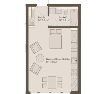 1.5 Zimmer, 39 m², 3. Stock - Photo 6