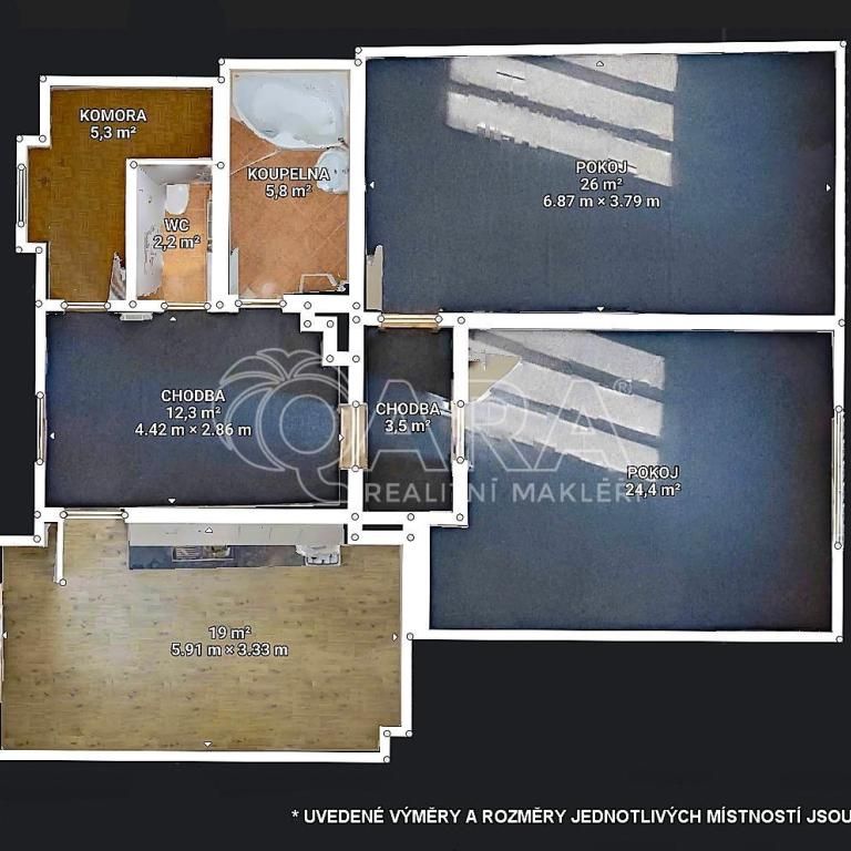 Pronájem bytu 2+1 90 m2 - Fotografie 1