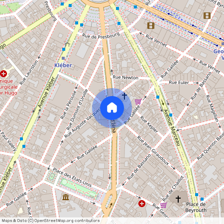 Avenue d'Iena et rue Jean Giraudoux 75116 Paris (16e arrondissement)