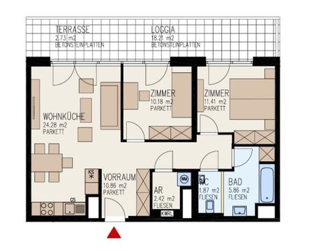 Ansprechende 3-Zimmer-Wohnung mit großzügiger Freifläche und moderner Küche in Linz zu vermieten! (Top 74) - Foto 5