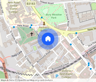 2 bed flat to rent in Redvers Court, 9-10 Bystock Terrace, EX4 - Photo 1