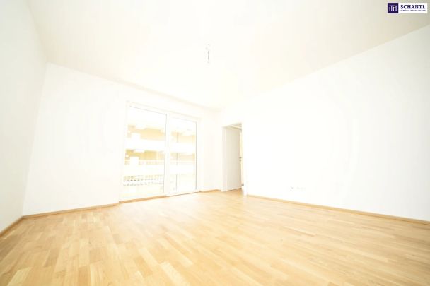 GROSSARTIG! Lichtdurchflutete 2-Zimmer-Neubauwohnung mit Südwestausrichtung, großzügigem Balkon, exklusiver Tischlerküche und Tiefgaragenplatz! - Foto 1