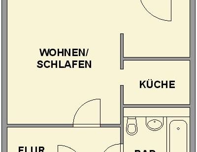 Ebenerdig erreichbare 1-Raum-Wohnung mit Balkon - Foto 1