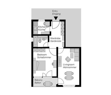 2 Zimmer, 53 m², EG - Photo 1