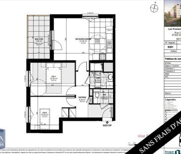 Appartement à louer 3 pièces 58.9m² - Photo 1