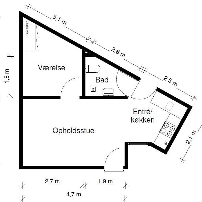 2-værelses studiebolig - Photo 1