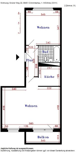 2-Raum-Wohnung mit Balkon und Aufzug - Photo 2