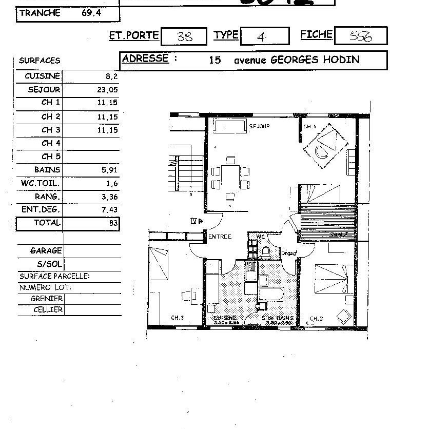 Location appartement T4 83.00m² à Reims (51100) Loyer CC * : 507.07 € Réf : ER.05642 - Photo 2