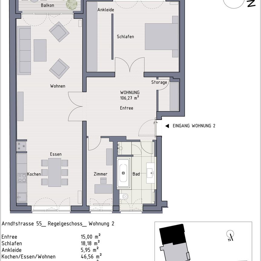 Perfekt für Singles und Pärchen: Hochwertige 2,5 Zimmer Stadtwohnung in TOP Westendlage! - Photo 1