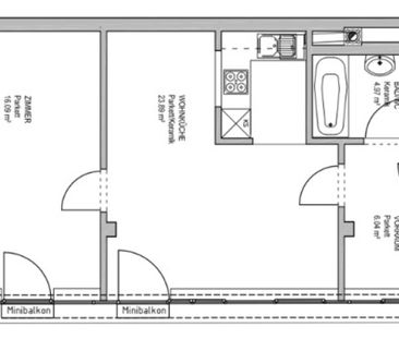 INNSTRASSE, 51 m2 Neubau mit Stehbalkon, 2 Zimmer, Komplettküche, Wannenbad, Parketten, 3. Liftstock - Photo 5
