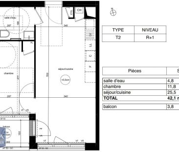 Appartement à louer 2 pièces 42.1m² - Photo 5