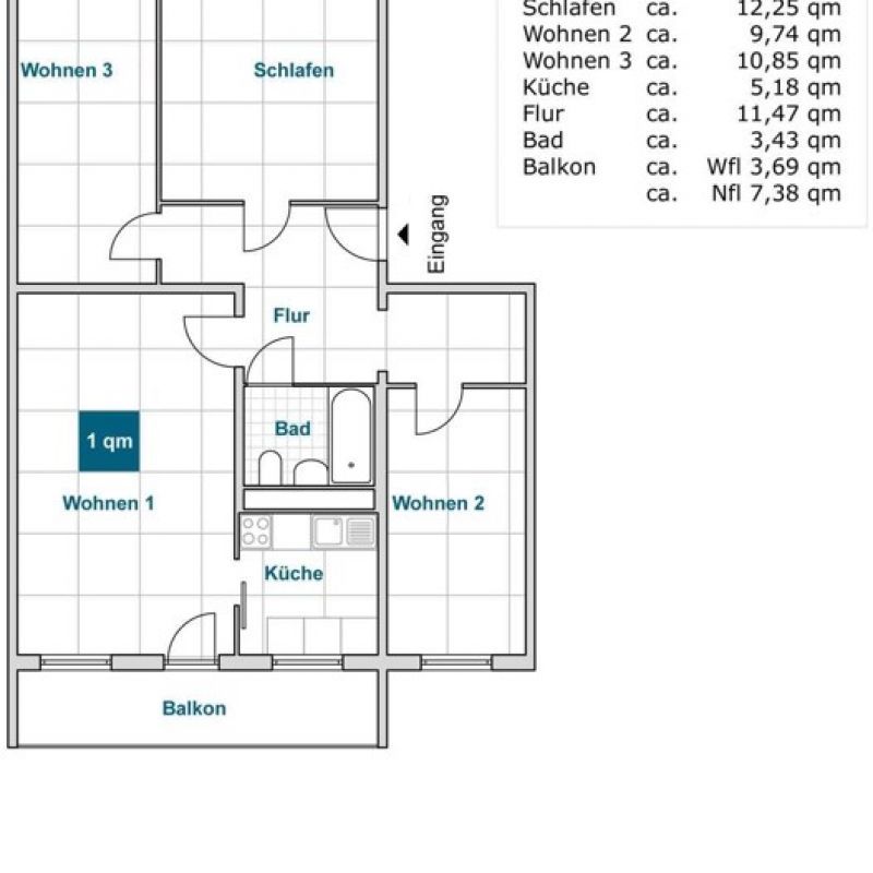 Willkommen in Ihrem neuen Zuhause: 4-Raum-Wohnung mit Balkon! - Foto 1