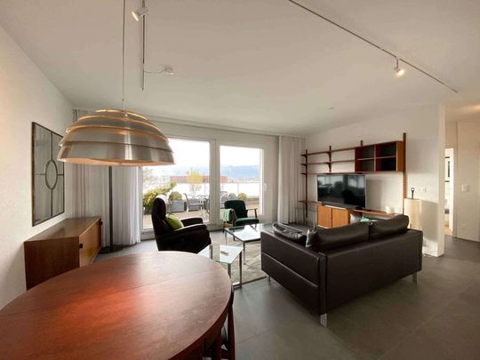 Appartement meublé de 4 pièces en attique avec 2 terrasses au Petit-Saconnex - Foto 1