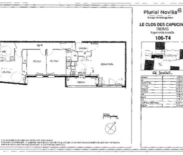 Location appartement T4 90.69m² à Reims (51100) Loyer CC * : 961.71... - Photo 1