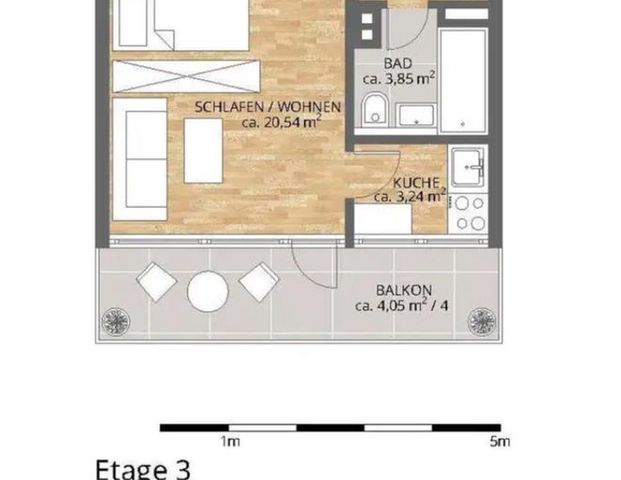 1-Zimmer Mietwohnung inkl. Tiefgaragenplatz in Solln - Foto 1