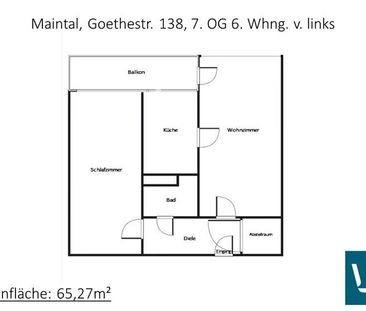 ﻿Schöne 2-Zimmer-Wohnung mit Balkon in Maintal-Bischofsheim zu vermieten - Foto 3