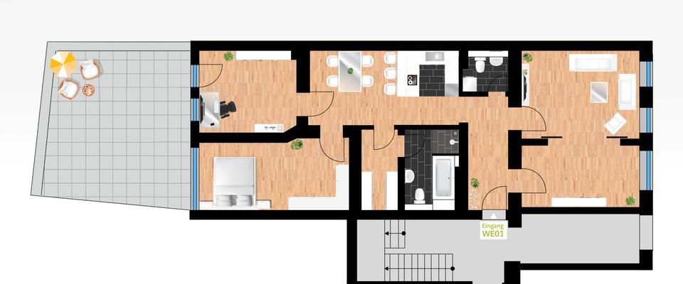 Traumhafte 4-Raumwohnung mit eigener Terrasse in zentraler Lage - WE01 - Photo 1