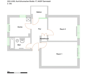 Schöne 2-Zimmer-Wohnung in Eberstadt - Photo 1