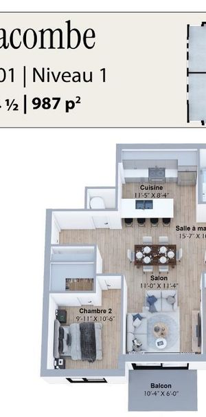 Nouveau projet ! 37-39 boul Lacombe, Repentigny - 4 ½ – 945 pi2 à 1072 pi2 À partir de 1825$/mois=1670$ (option avec coin bureau et/ou salle d’eau) - Photo 1