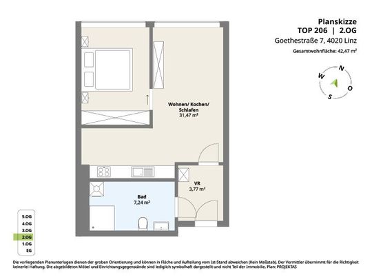 Modernes 2 Zimmer Design-Apartment in bester Citylage - Nähe Landstraße - Photo 1