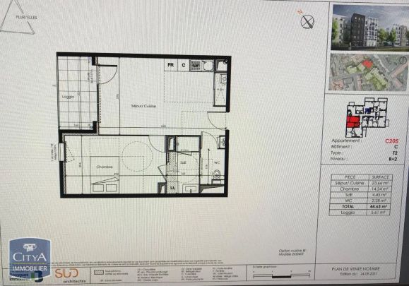 Appartement à louer 2 pièces 44.63m² - Photo 1