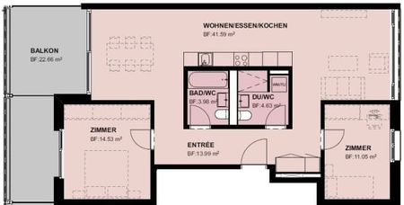 3.5 Zimmer, 90 m², 2. Stock - Foto 2
