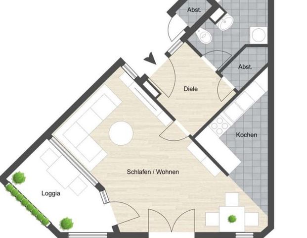 1 Zimmer Erdgeschoss Wohnung in Vorsfelde - Photo 1