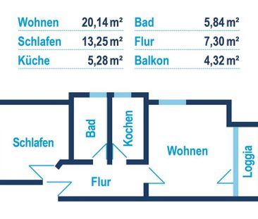 Helle 2-Raum-Wohnung mit EBK und Balkon - Photo 1