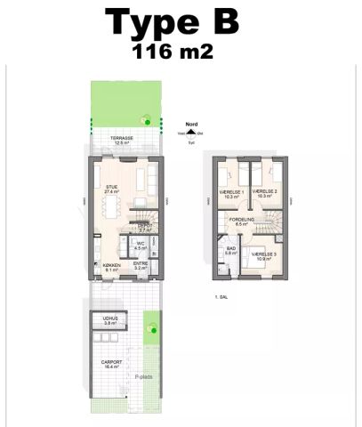 Stilrent 4-værelses rækkehus i 2 plan - Photo 3