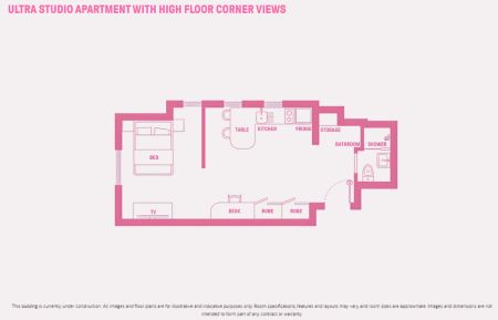Ultra Studio Apartment-Double Bed with Corner on High Floor - Photo 5