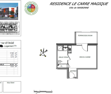 NARBONNE : STUDIO MEUBLE 26m² TERRASSE PARKING DANS RCE NEUVE QUART... - Photo 3