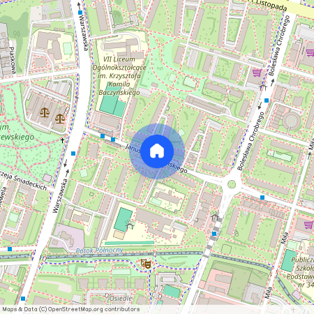 Radom, Śródmieście, Janusza, Kusocińskiego