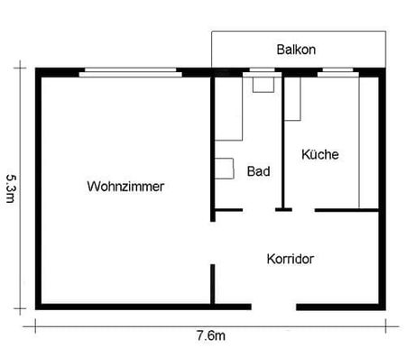1.5 Zimmer, 35 m², 4. Stock - Photo 4