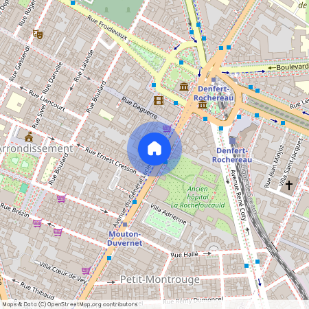 Rue Mouton Duvernet, entre Av du General Leclerc et Rue Boulard 75014 Paris (14e arrondissement)