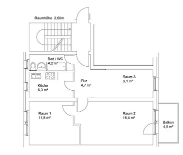 Möblierte 2,5 Raumwohnung mit Balkon! - Foto 1