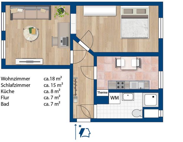 2- Raumwohnung mit Gasetagenheizung und grünem Innenhof. Ruhige Lage kurz hinter dem Rannischen Platz - Photo 1