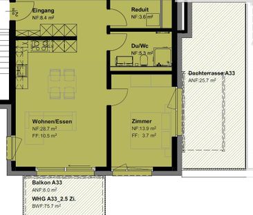 2.5 Zimmer, 60 m², 3. Stock - Photo 4