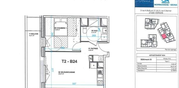 Location Appartement 2 pièces 42m² VERNON 27200 - Photo 2