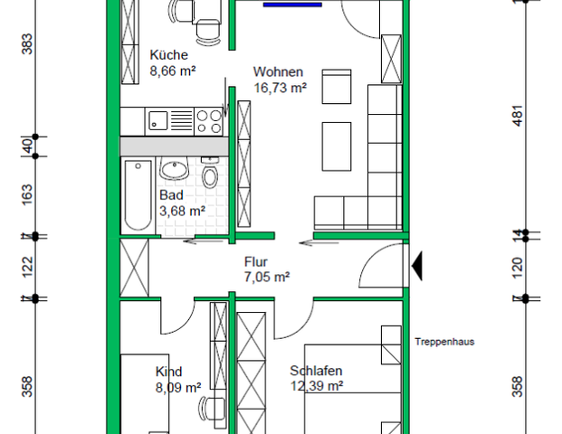 Einzug sofort möglich - 3-Raumwohnung mit Balkon - Photo 1