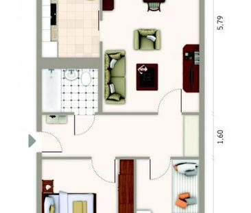 SOFORT bezugsfertig // schicke 3-Raumwohnung mit Balkon in ruhiger ... - Foto 1