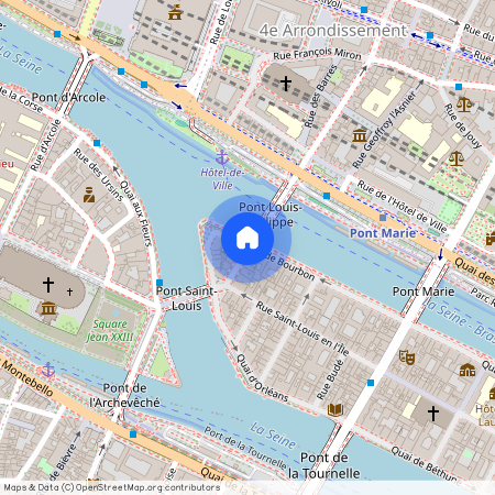 Quai de Bourbon entre Pont Louis Philippe et Pont St Louis 75004 Paris (4e arrondissement)