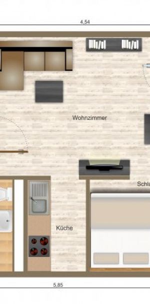 Wohnung, 1 Zimmer (36,22 m²) - Photo 2