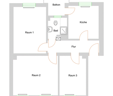 Geräumige 3-Zimmer-Wohnung in zentraler Lage! - Photo 1