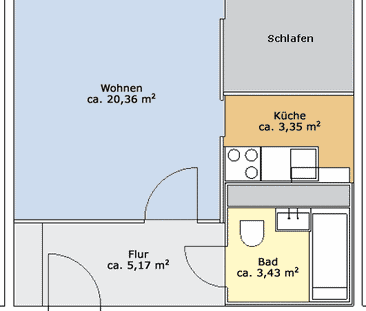 1-Raum-Wohnung in Chemnitz Morgenleite - Photo 1