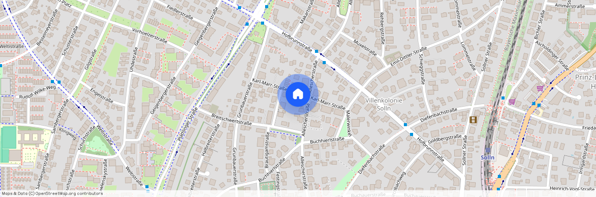 Karl-Marr-Straße, 81479 München Solln ca. 7, 8 km south-west of Munich-center