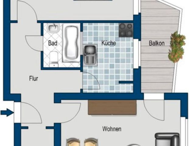 2-Zimmer Wohnung in Alt Buckow ab dem 1.12 zu Vermieten - Foto 1