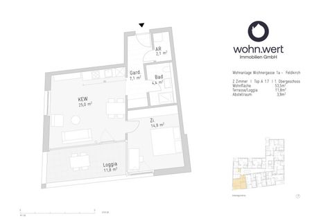 2-Zimmerwohnung am Jahnplatz inmitten von Feldkirch - Erstbezug - zu mieten - Top A1.7 - Photo 3