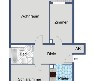 Balkonwohnung ab sofort frei - Photo 1