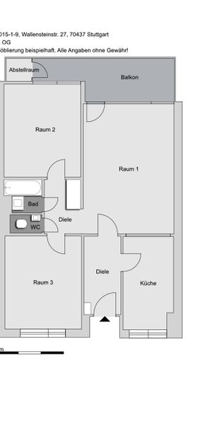 3-Zimmer-Wohnung in Stuttgart Freiberg - Foto 2