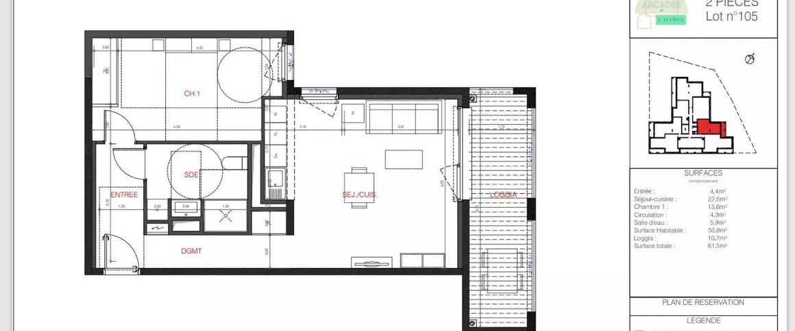 location Appartement T2 DE 50.8m² À BORDEAUX - Photo 1